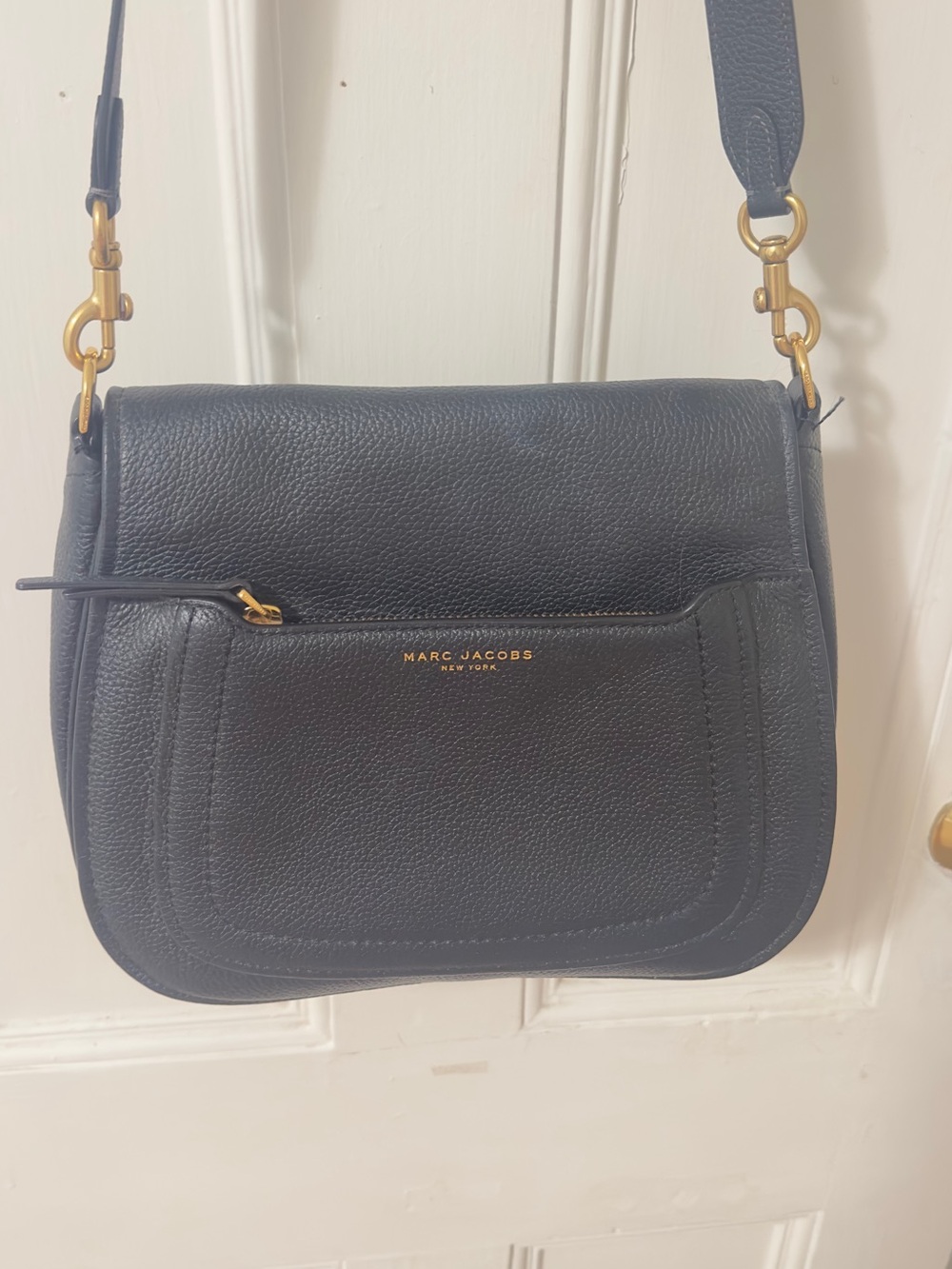 Marc Jacobs Black Pebbled Leather Crossbody Shoulder Bag